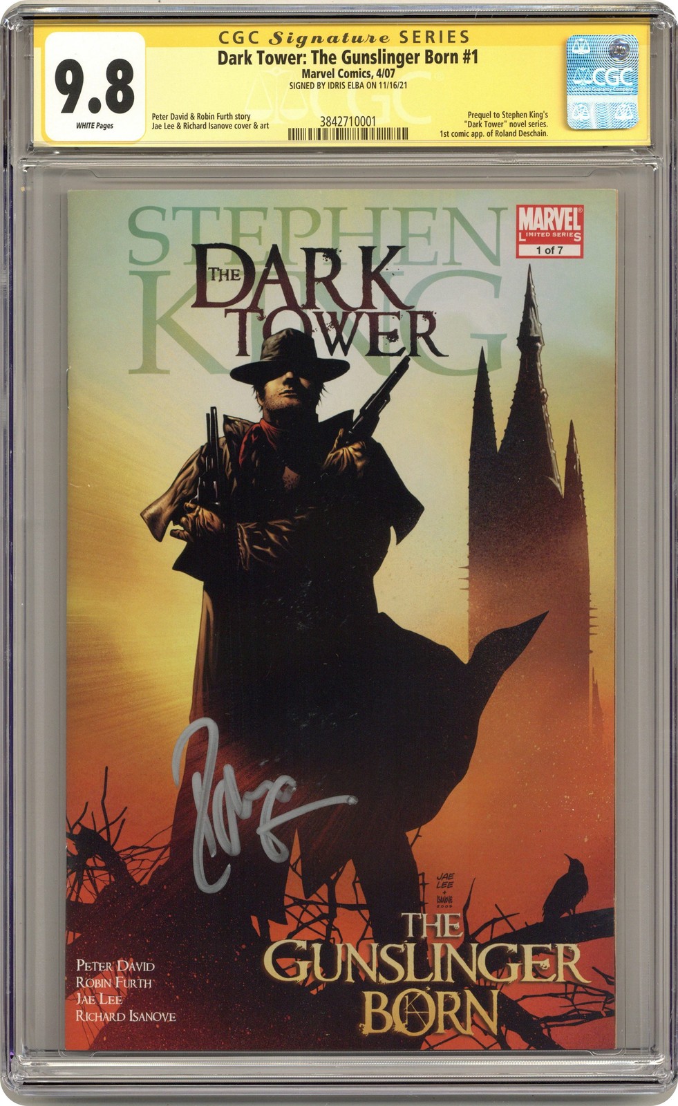 Dark Tower The Gunslinger Born 1A Lee CGC 9.8 SS Idris Elba 2007 3842710001