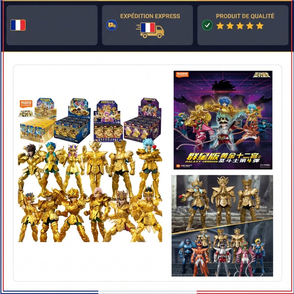 Figurine Saint Seiya Gold Saints Stars Blokees Blind Box Chevaliers du Zodiaque
