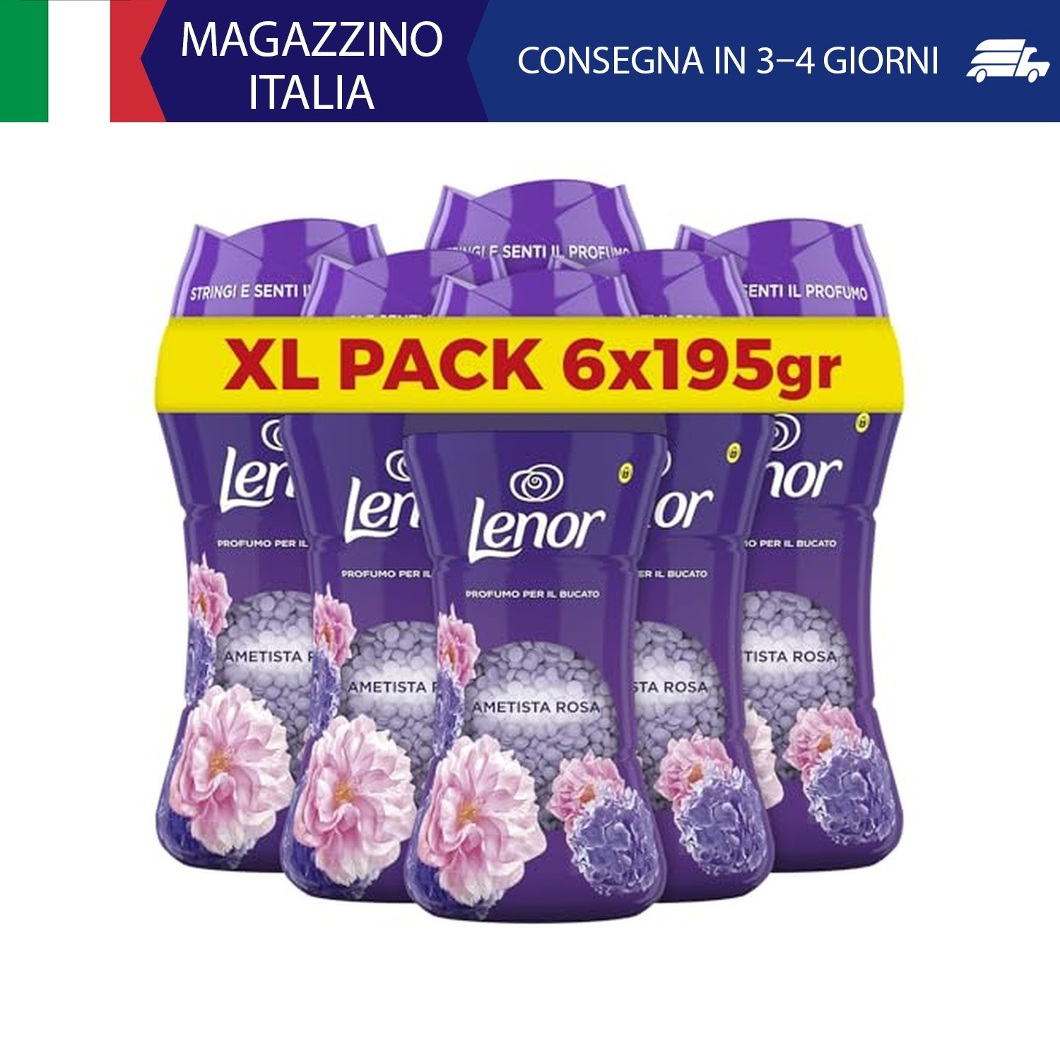 Lenor Profumatore Bucato Perle Profumate Lavatrice, Ametista Rosa, Maxi Formato