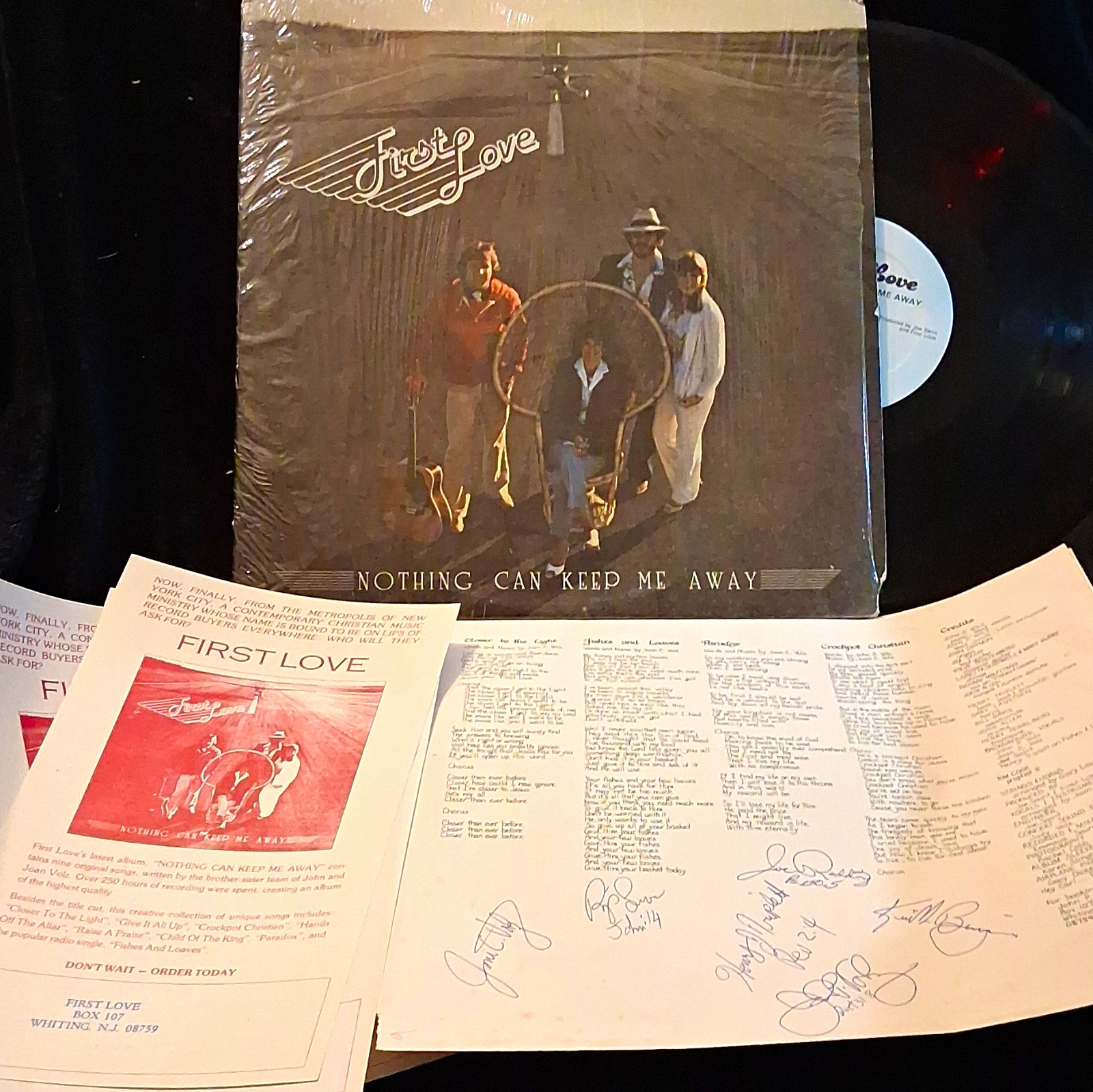 Vintage 1981 First Love Nothing Can Keep Me Away LP Hand Signed Insert Gospel