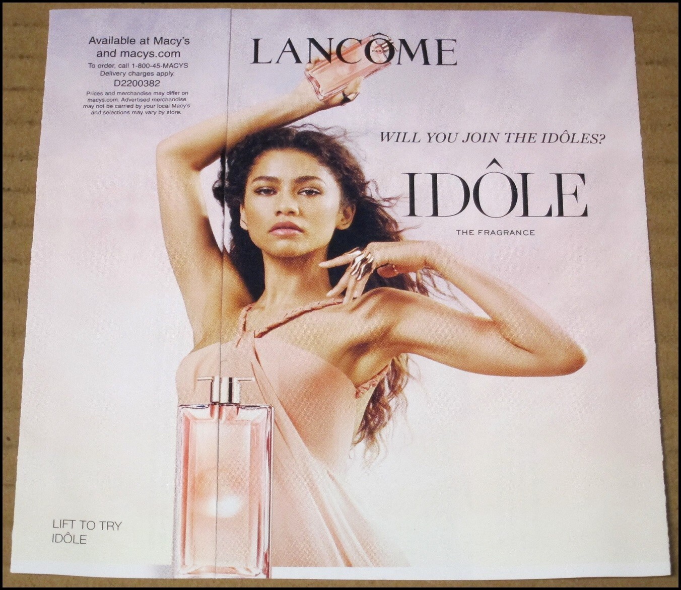 Lancome Fragranza Pubblicità Promozionale Zendaya & Julia Roberts Stampa Promo 5"x5" Idolo