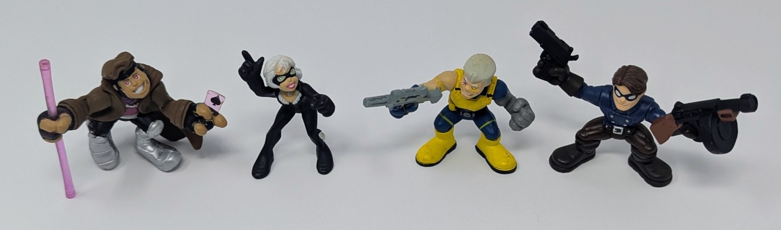 Hasbro Marvel Super Hero Squad Gambit, Black Cat, Cable, & Bucky Figures!