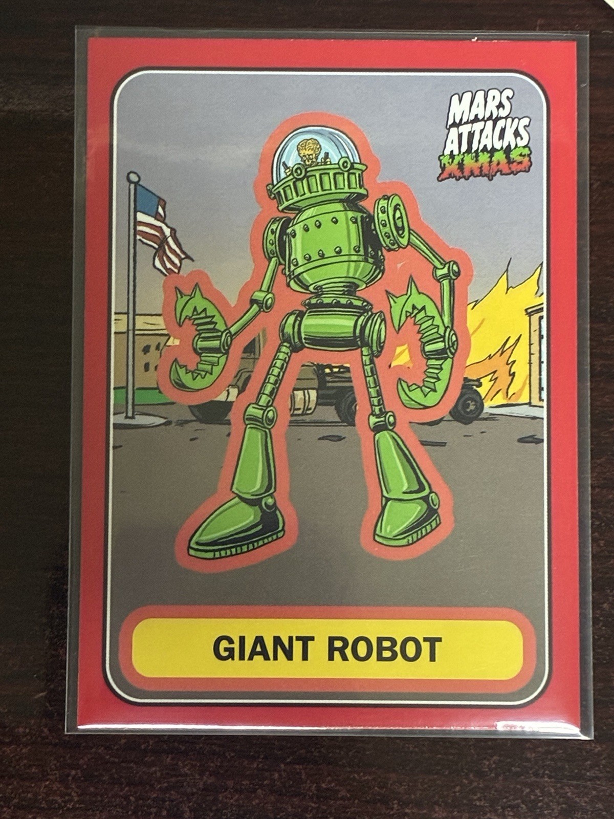 2026 Topps Mars Attacks X-MAS #A-70 - Personaggi A - ROBOT GIGANTE - PARALLELO ROSSO