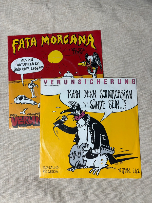 2x Allgemeine Verunsicherung Vinyl Schallplatte Single 7“