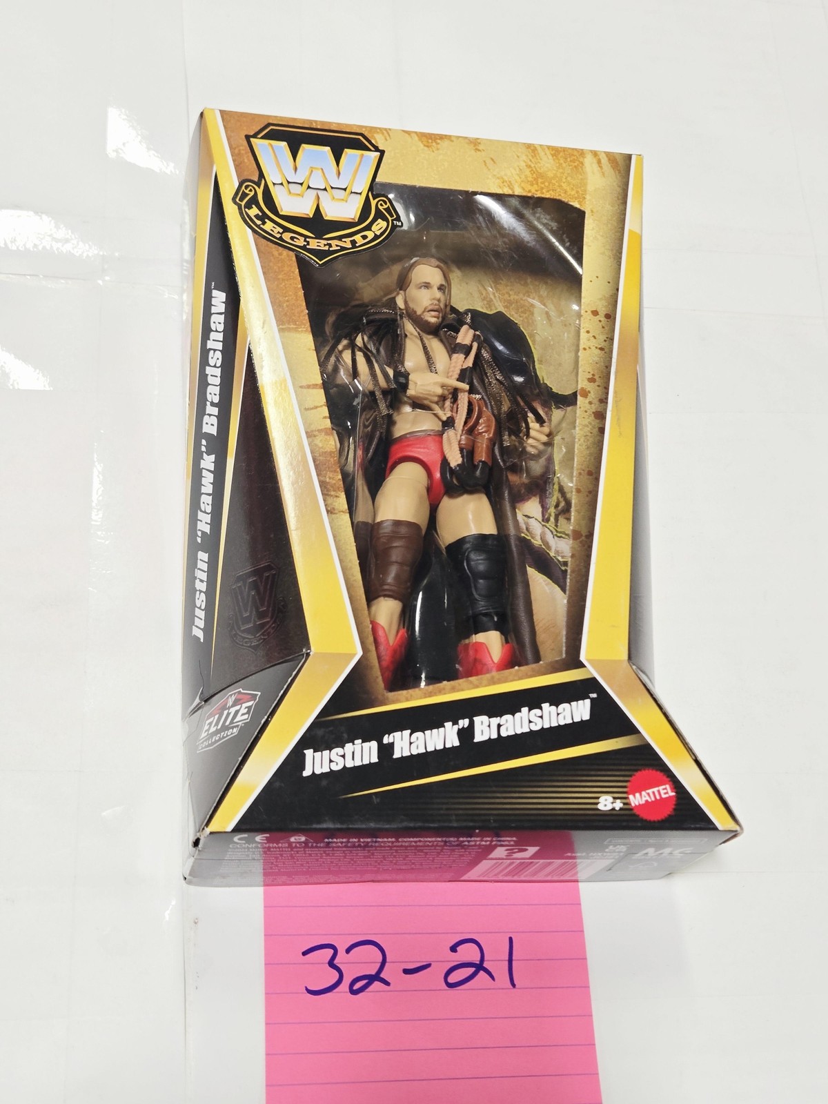 WWE Legends Justin 'Hawk' Bradshaw Elite Action Figure Mattel Giocattolo Rosso Nuovo Boxato