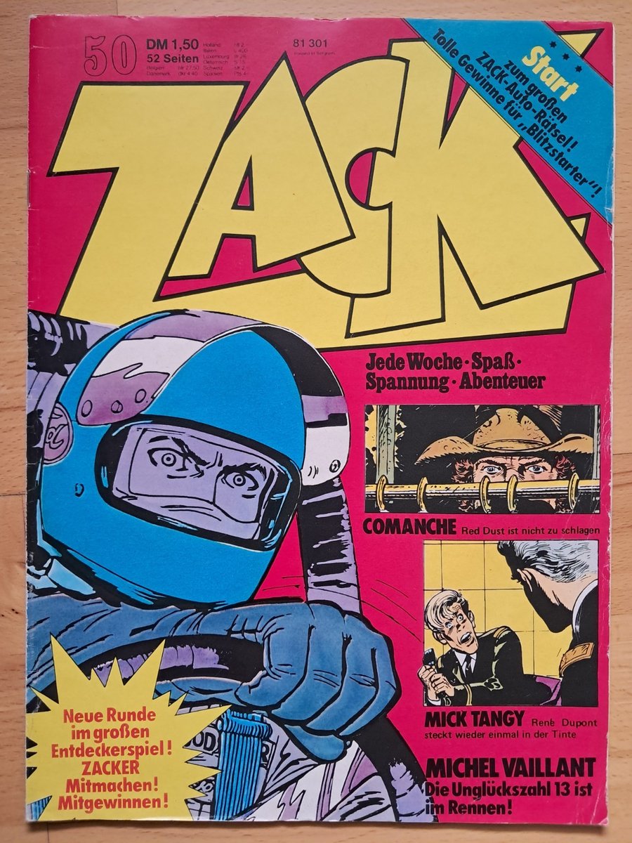 ZACK n.50 del 1973 Tim e Struppi, Mick Tangy, Michel Vaillant, Comanche