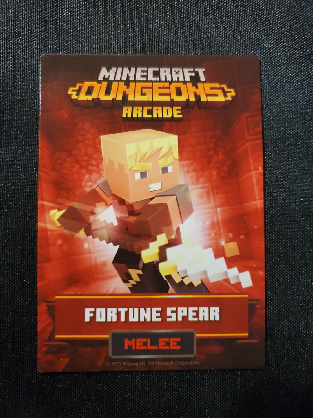 Minecraft Dungeons Arcade Card Serie 1 Lancia della Fortuna #15/60 Rara LP Vedi Foto