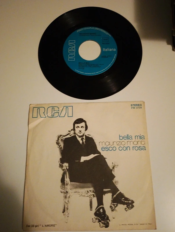mauriuzio monti - bella mia / esco con rosa (45 giri, 1973) 🎶