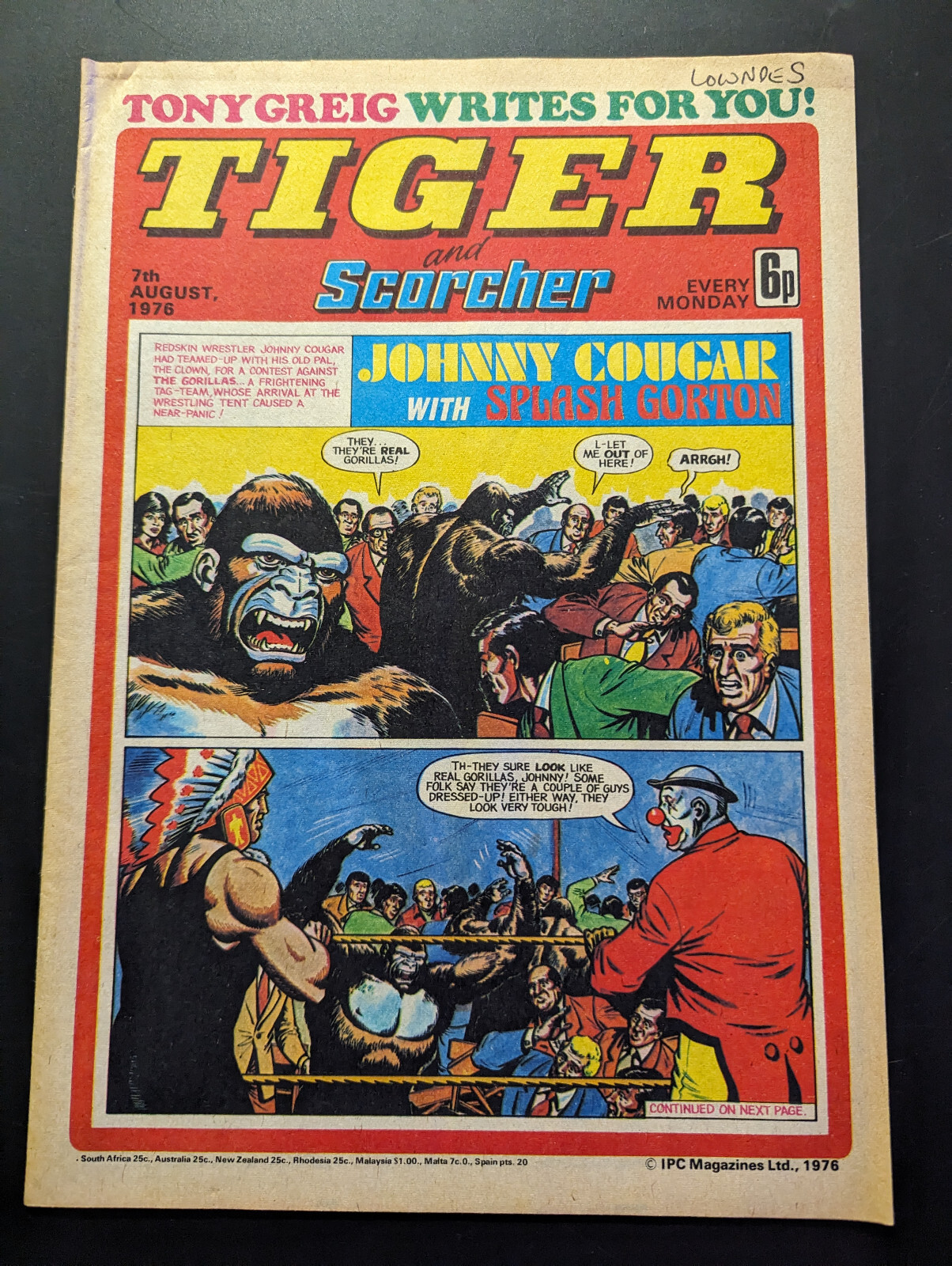 Tiger and Scorcher Comic 7th August 1976.