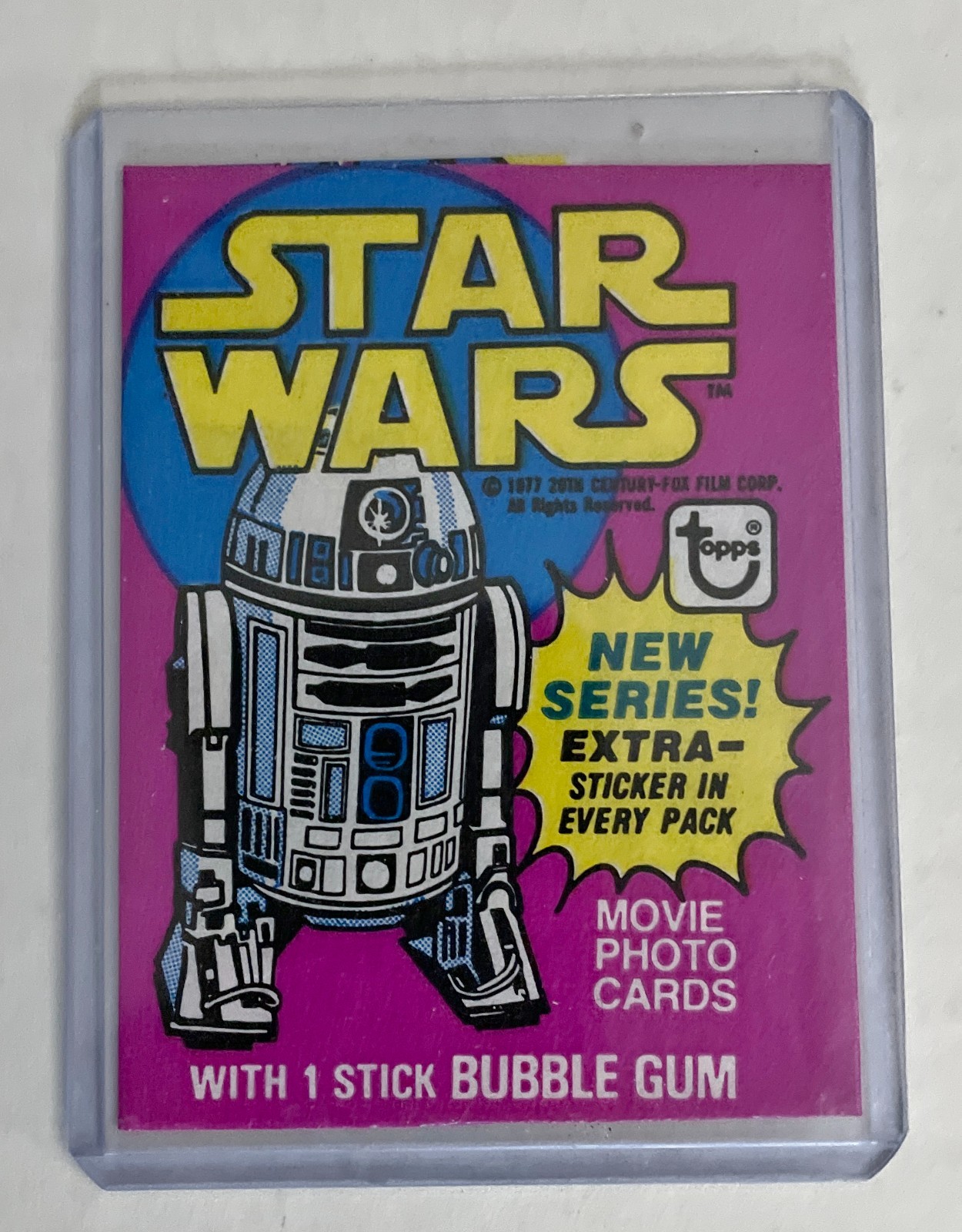 1977 Topps Star Wars series 3 Non Sport Trading Cards wrapper in a Top Load