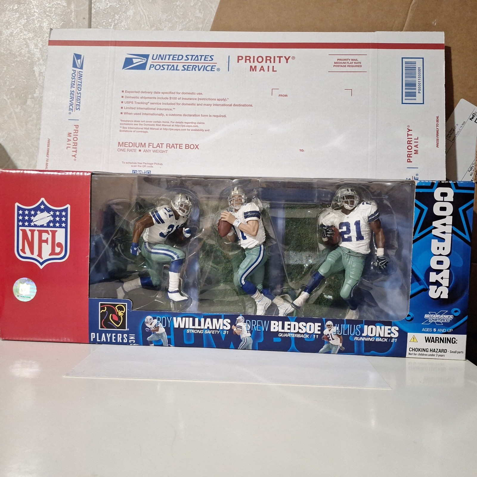 Roy Williams Drew Bledsoe Julius Jones McFarlane NFL Dallas Cowboys 3-Pack New