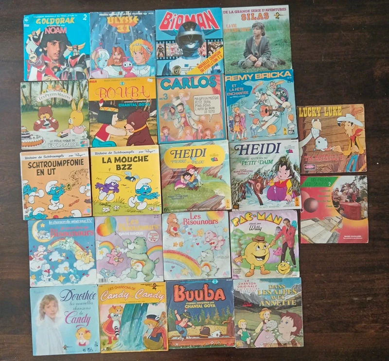 Vinyles 45 tours génériques dessins animés