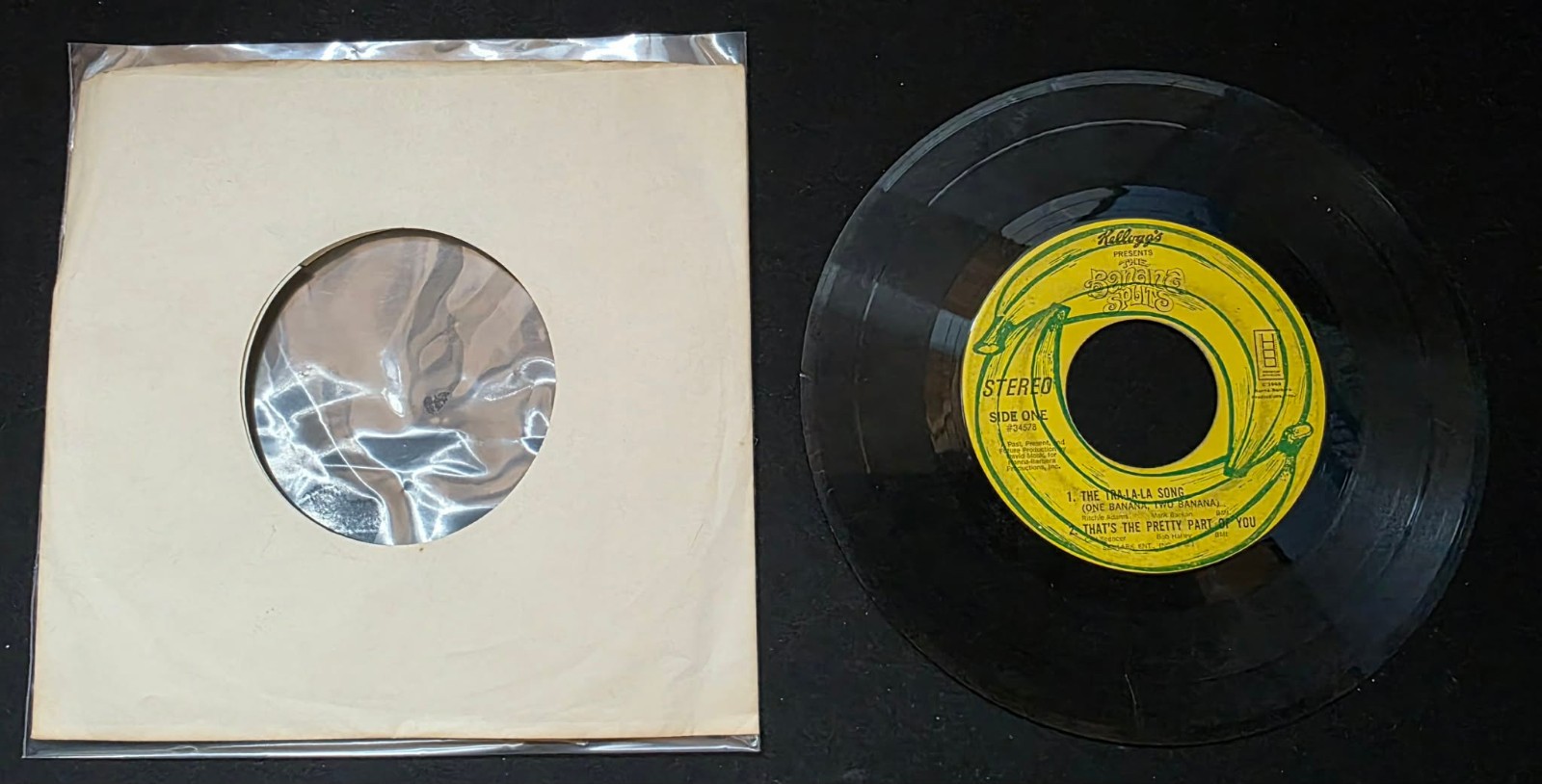 RARE! The Banana Splits Kellogg’s Vinyl Hanna Barbera Tralala 34578 1969 45 RPM