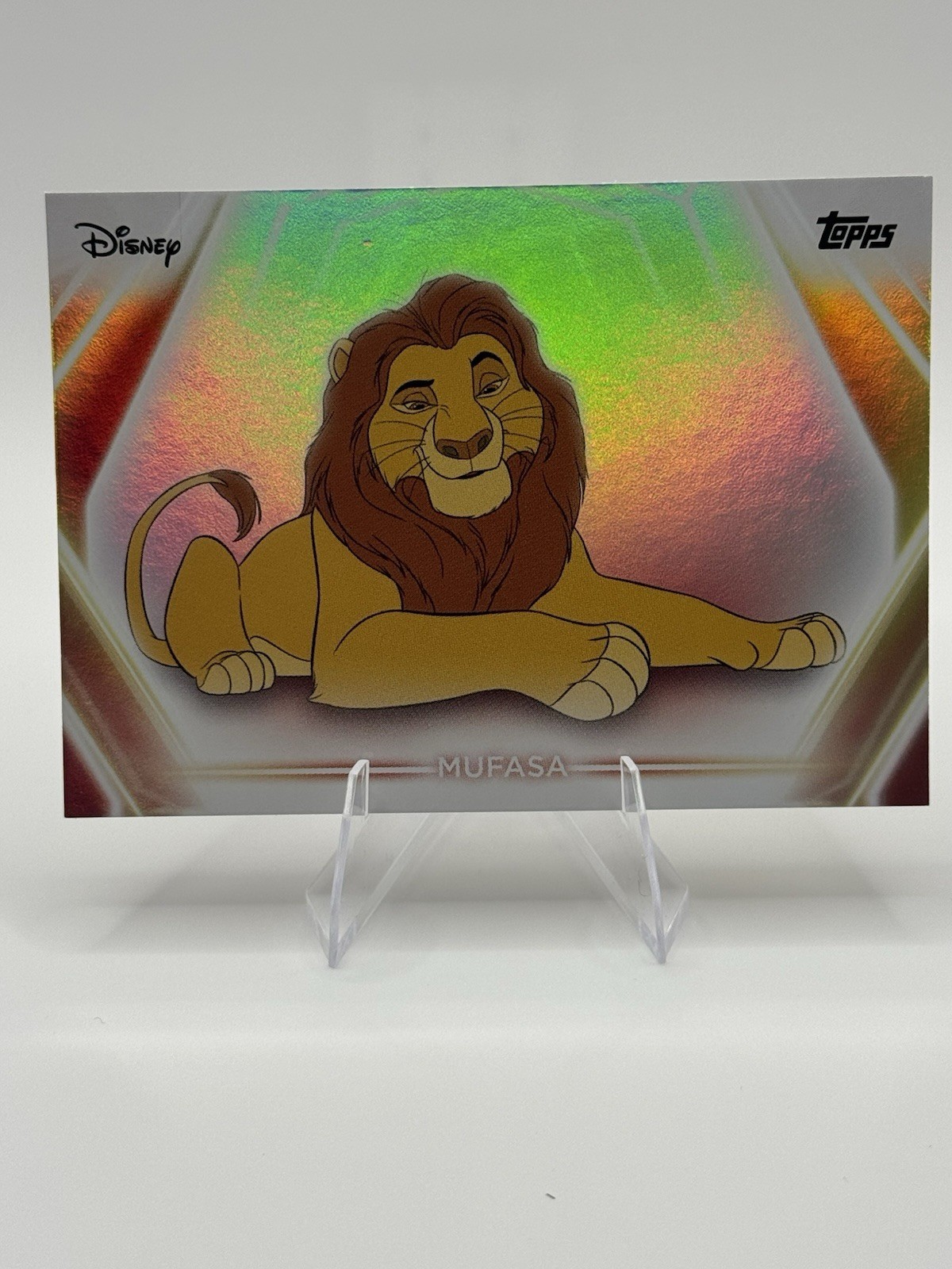 Mufasa 2026 Topps Disney Neon Mufasa Arcobaleno Foilboard Card-#40 Il Re Leone