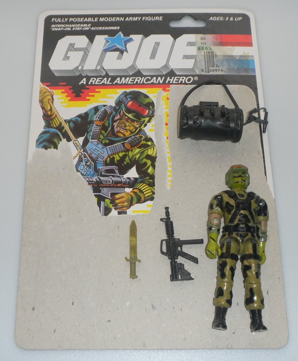 Scheda d'epoca 1988 Hit & Run G.I. Figurina GI Joe v1 100% completa 3,75 ARAH