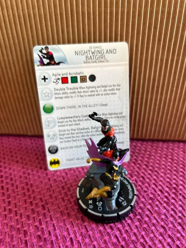 DC HeroClix Nightwing and Batgirl #100 - RARA Limited Edition Marquee (Con Carta)