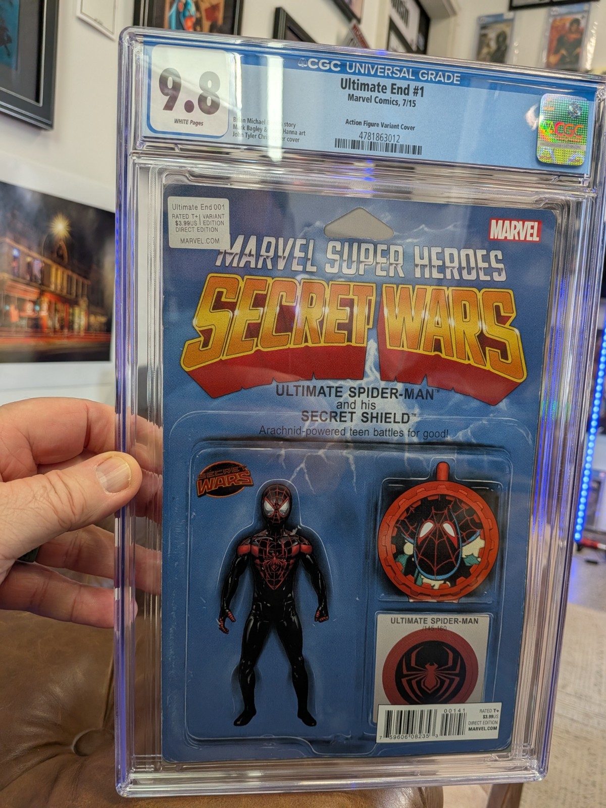 Ultimate End #1 CGC 9.8 Modellino Variante Miles Morales Secret Wars Marvel 