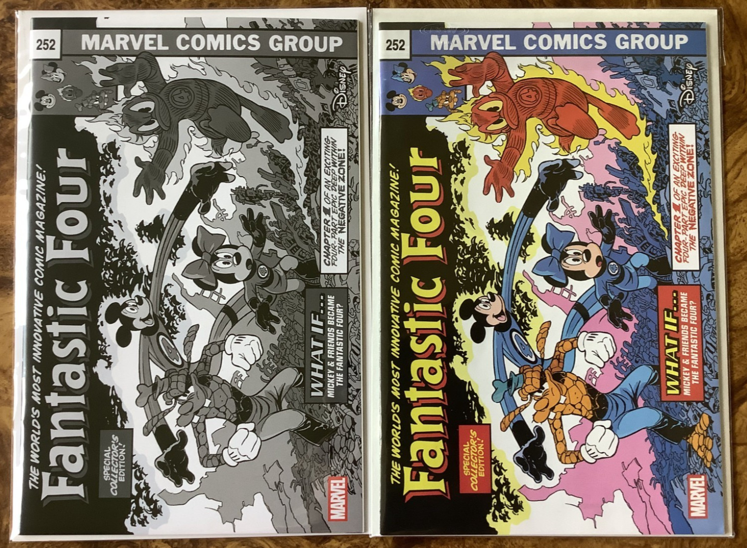 Fantastic Four 4 Disney FF 252 variante omaggio e bianco e nero 1:100 Topolino e se