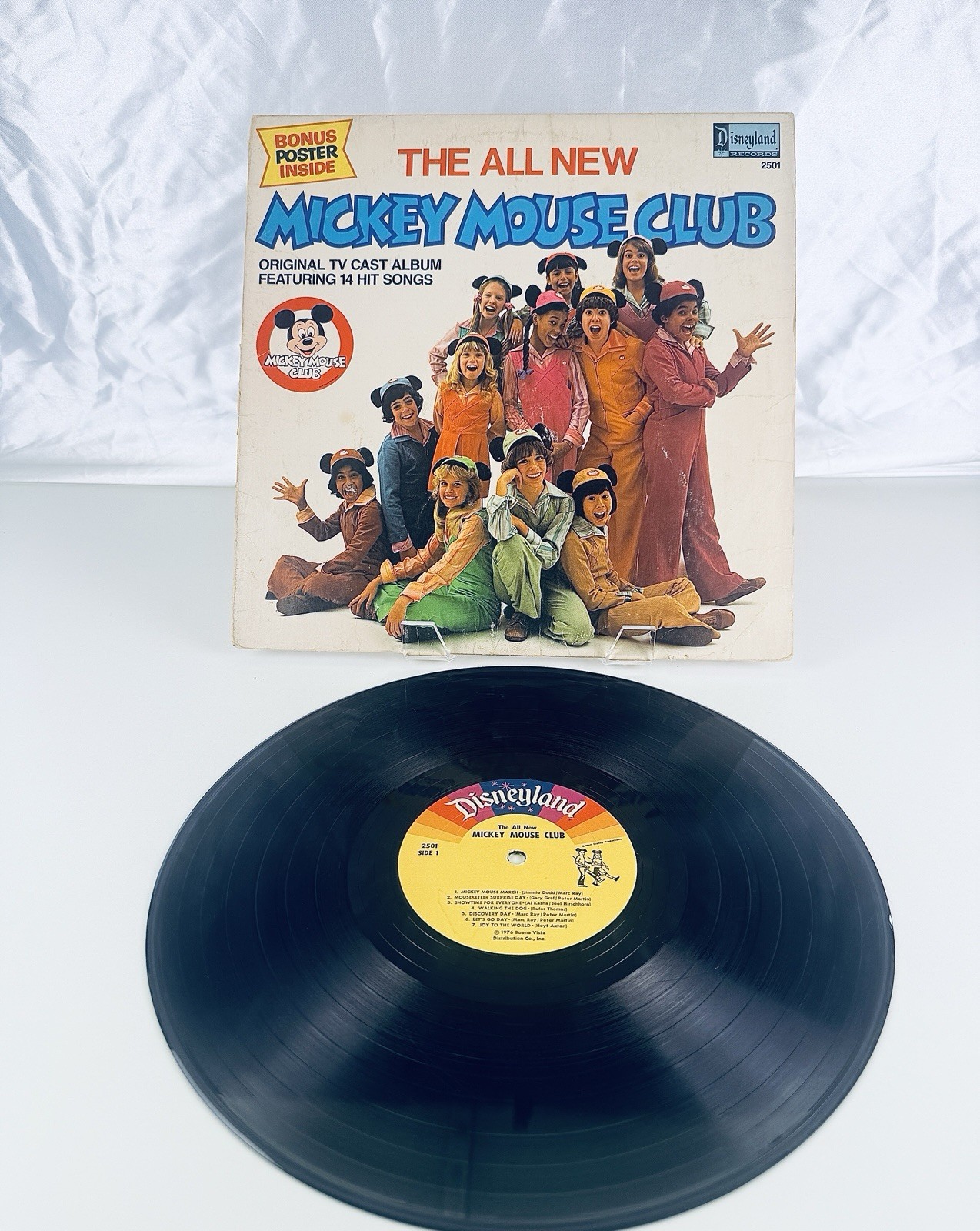 Mickey Mouse Club 1976 Vinyl LP Disneyland 2501 G+ Plays Through No Poster