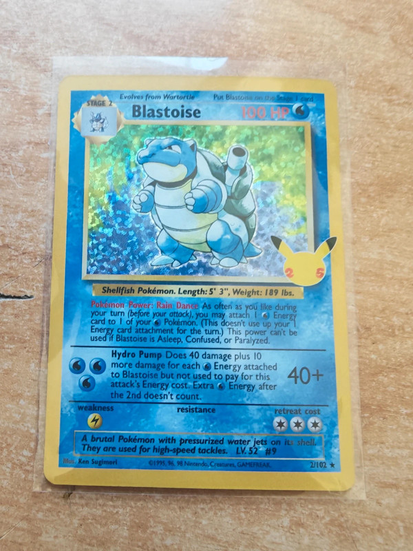 Carte pokémon tortank 25 ans