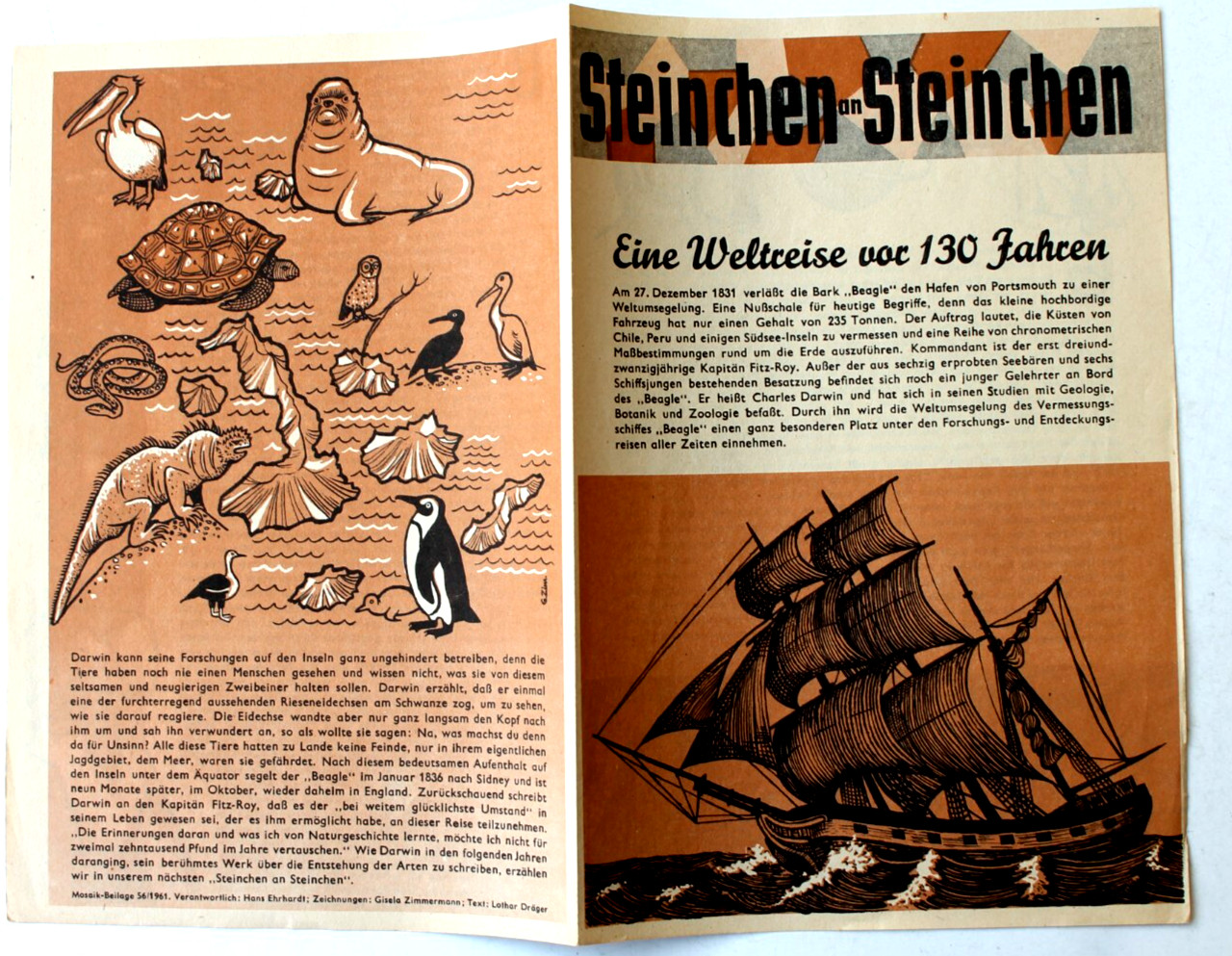 Mosaico Hannes Hegen Contorno 56 1961 Pietrine An Pietrine Weltreise Vor 130 Jah