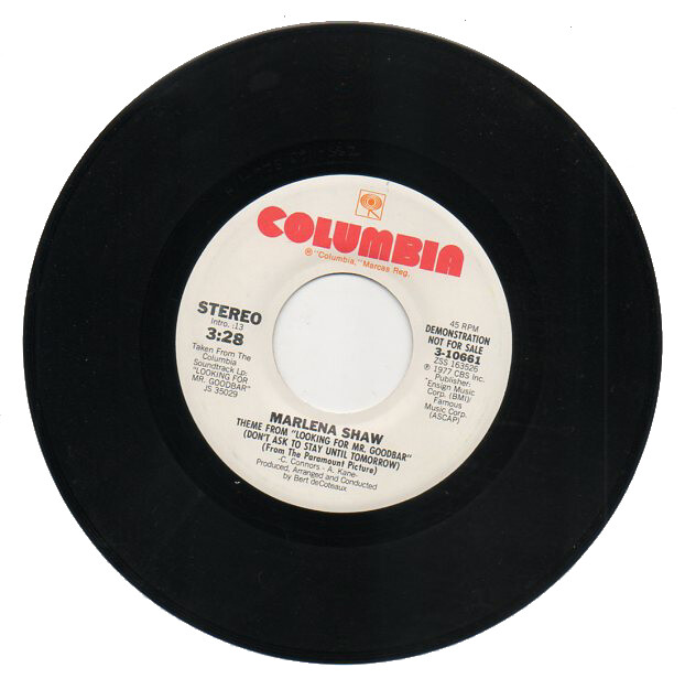 MARLENA SHAW  45 RPM Promo Record  "THEME FROM LOOKING FOR MR. GOODBAR"   MINT! 