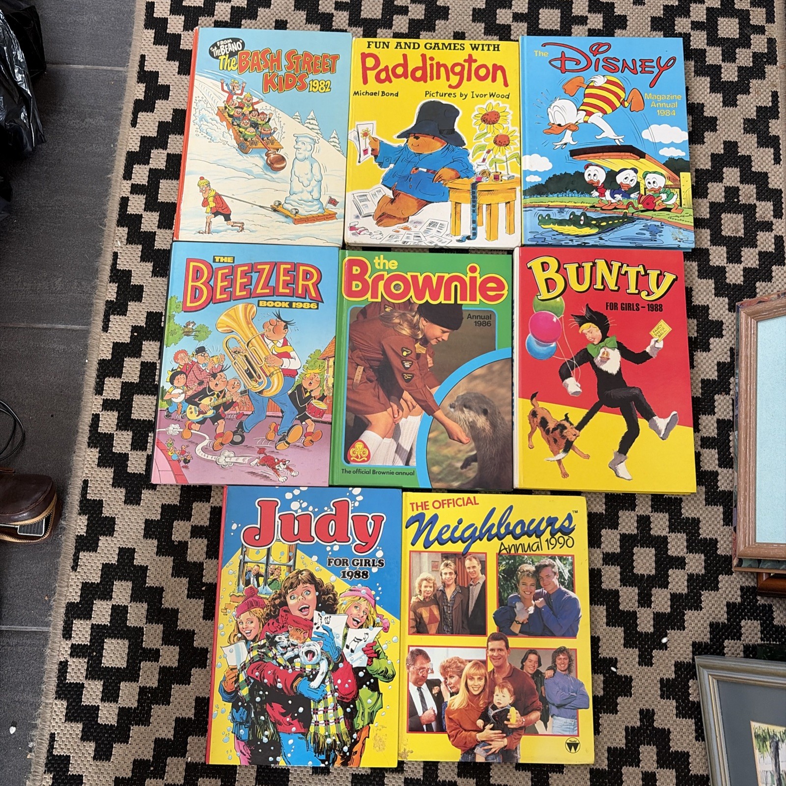 Job Lot of 8 x Vintage Beano, Disney, Beezer, Brownie Annual Books 1980s - 1990
