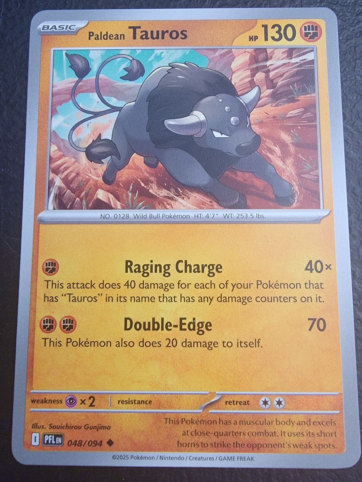 Pokemon TCG Paldean Tauros 048/094 Me02: Phantasmal Flames Regular NON-Foil