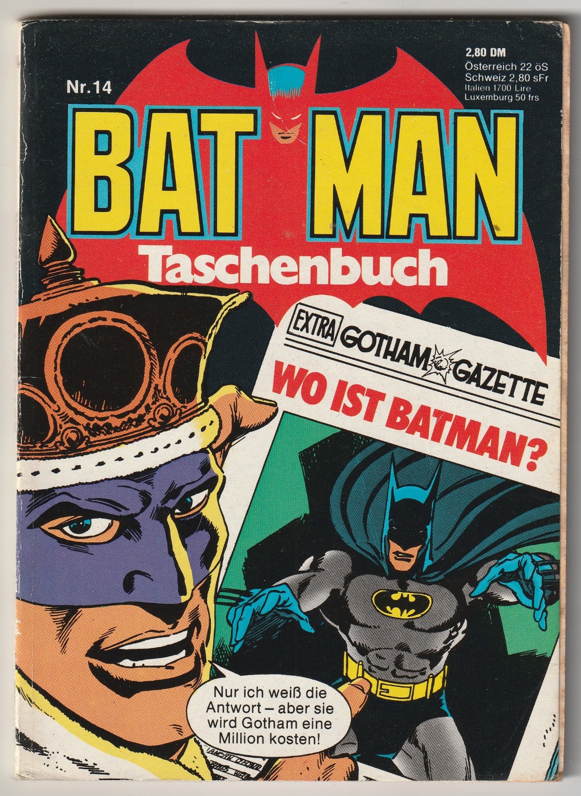✪ BATMAN LIBRO TASCABILE #14 + angolo da collezione, Ehapa 1981 fumetto tascabile Z2-