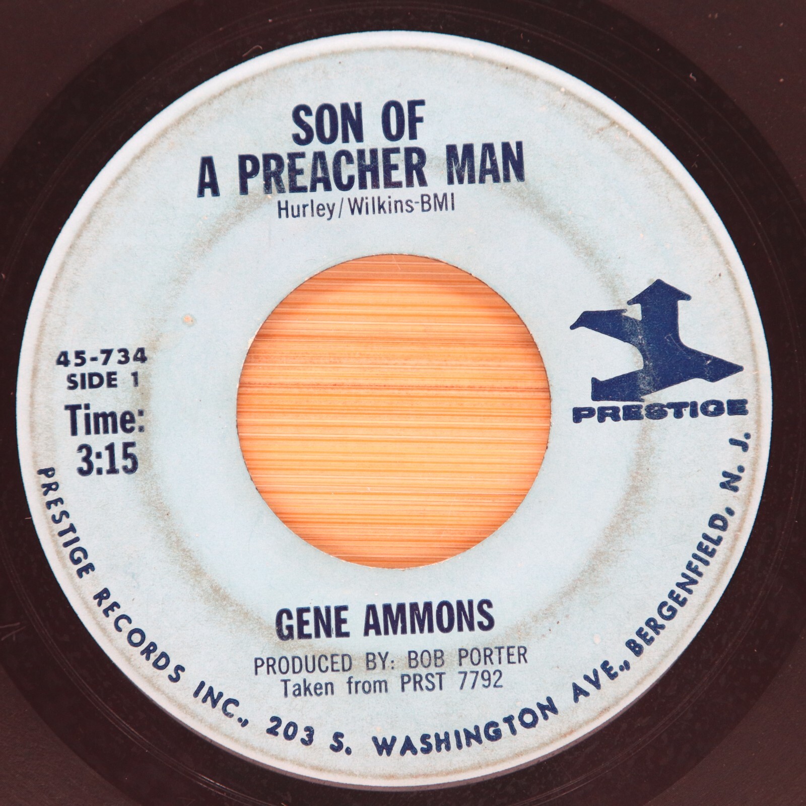 GENE AMMONS - SON OF A PREACHER MAN / DIDN'T WE - SOUL JAZZ 45 PRESTIGE