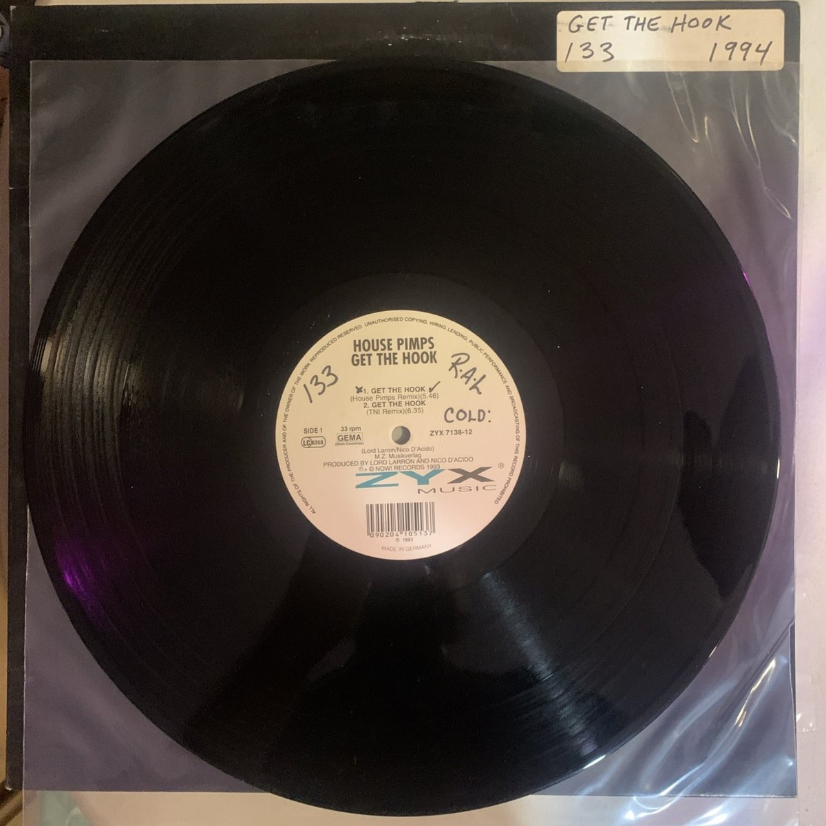 House Pimps, Maxi-Single, 12", Germany Press, VG+ Get The Hook, ZYX-7138