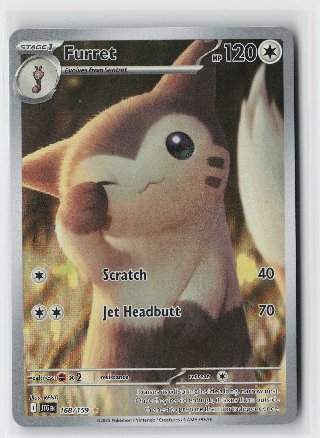 Furret Holo Illustration Rare SV09: Journey Together 168/159 NM