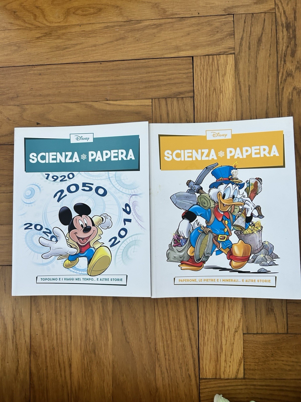 Disney Scienza Papera 2 volumi fumetti Topolino e Paperone viaggi nel tempo