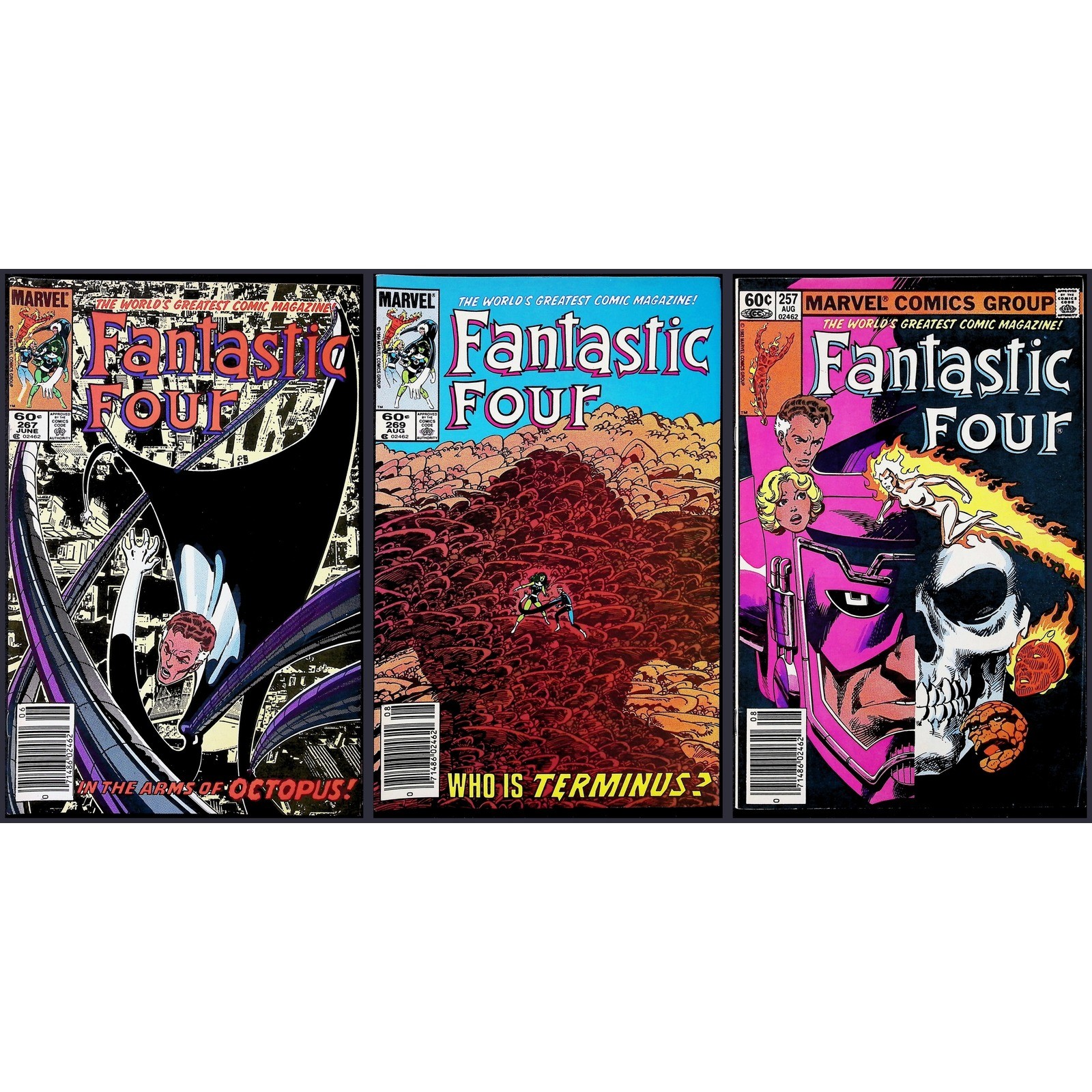 Lotto fumetti Marvel Fantastic Four #257 #267 #269 edicola vintage età rame