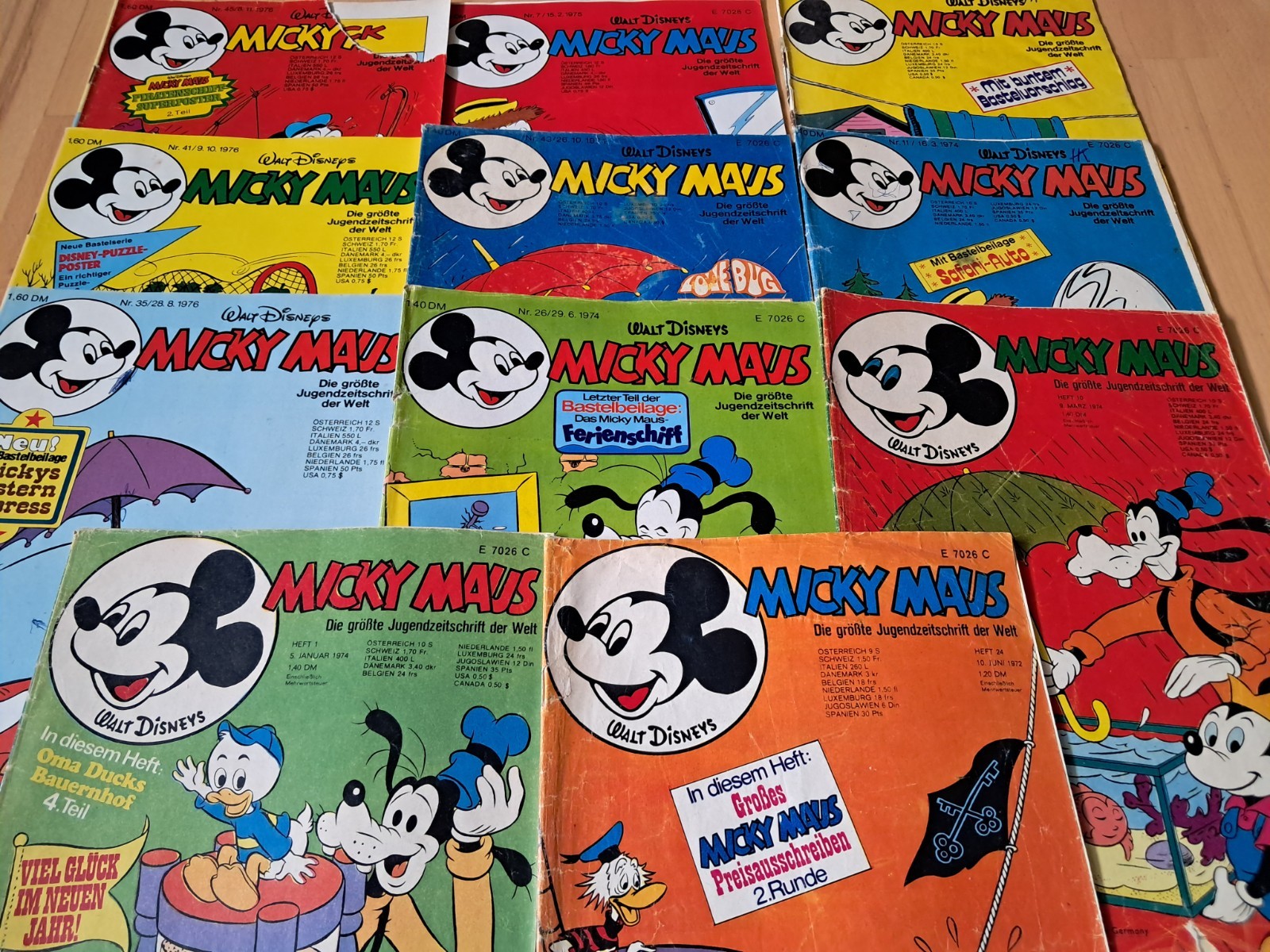 Walt Disney Topolino - Raccolta di 11 fumetti dal 1972-76