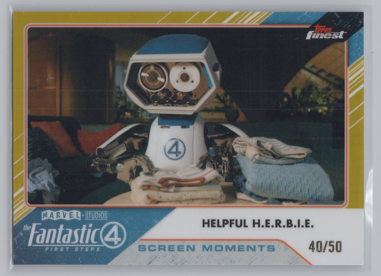 2026 Topps Finest Fantastic Four Helpful H.E.R.B.I.E. Screen Moments Gold /50