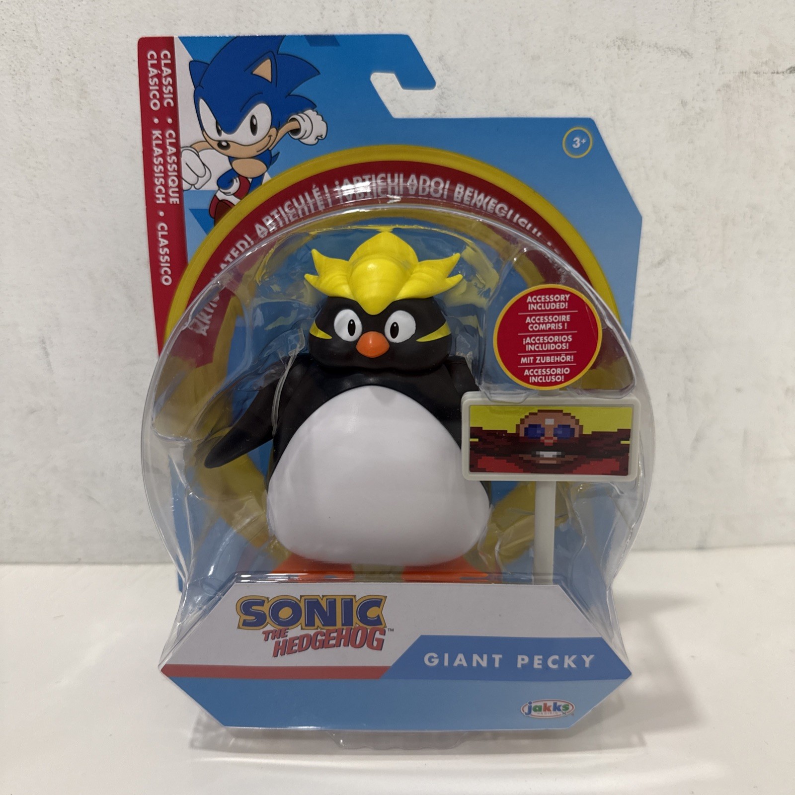 Sonic the Hedgehog Classic GIANT PECKY GOAL POST 4" articolato Jakks Pacific