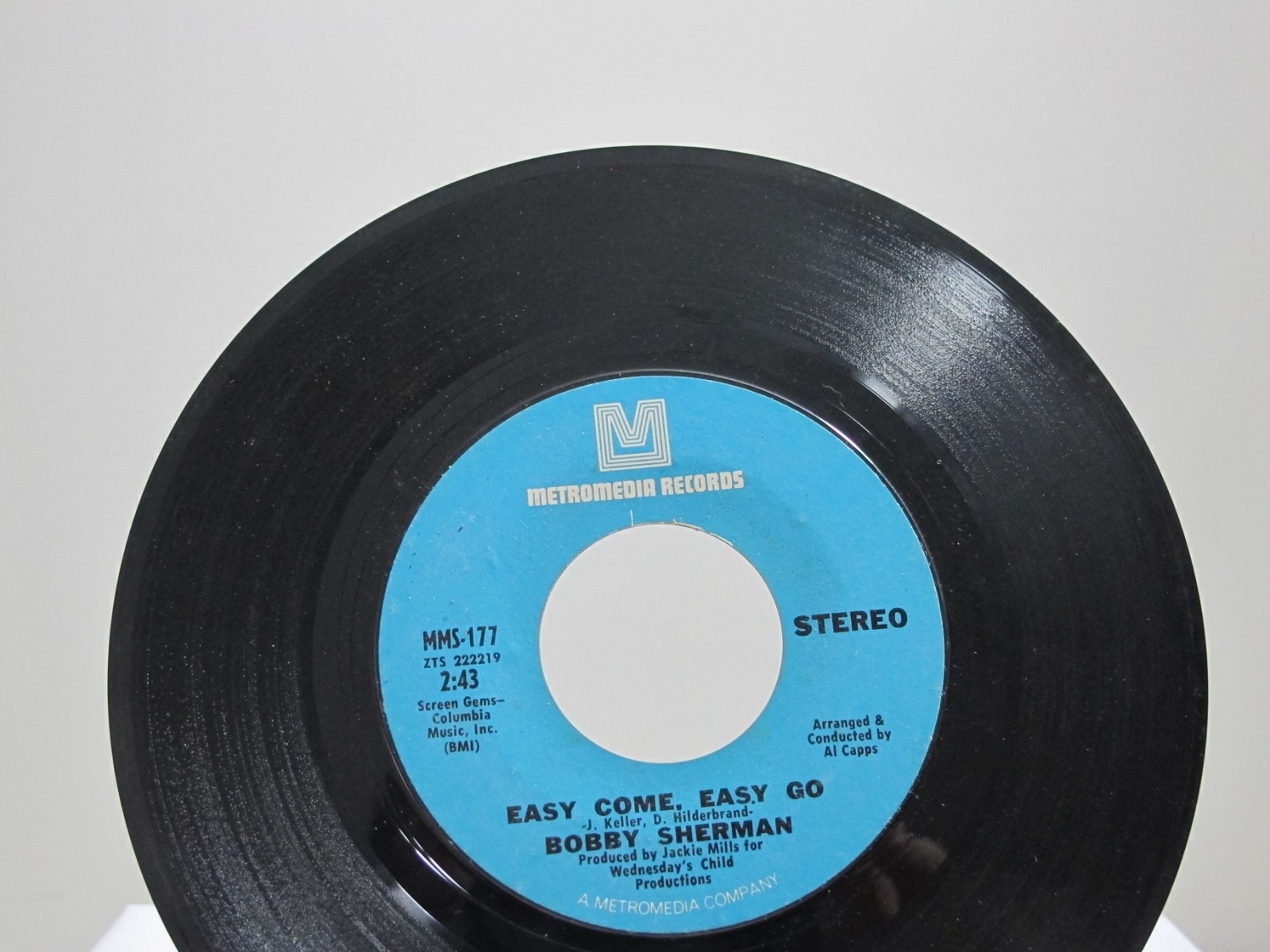 45 RECORD - BOBBY SHERMAN -  EASY COME EASY GO