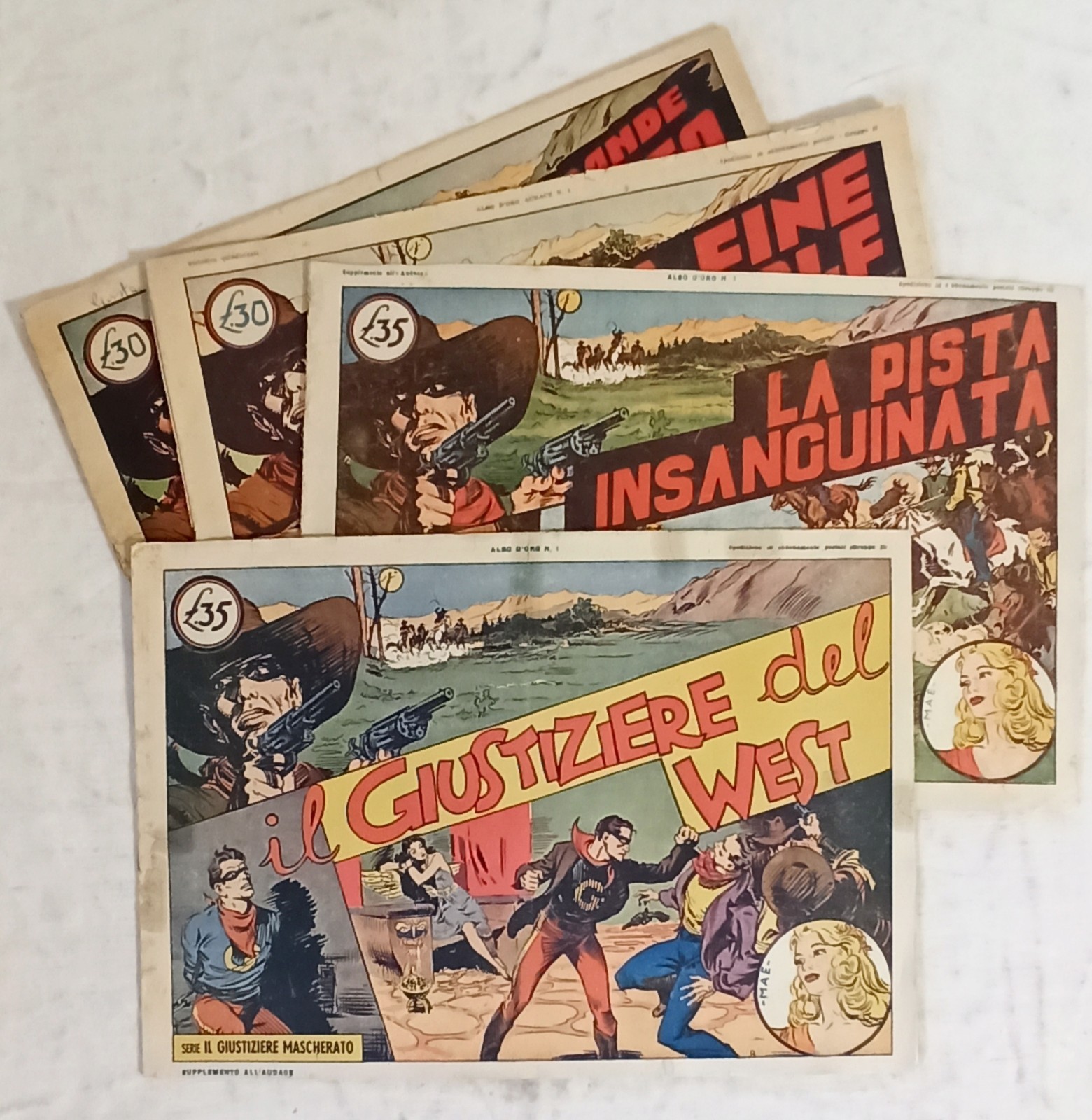 IL GIUSTIZIERE MASCHERATO n.1,2,4,9  Ed. Audace 1947 !!!!!!!
