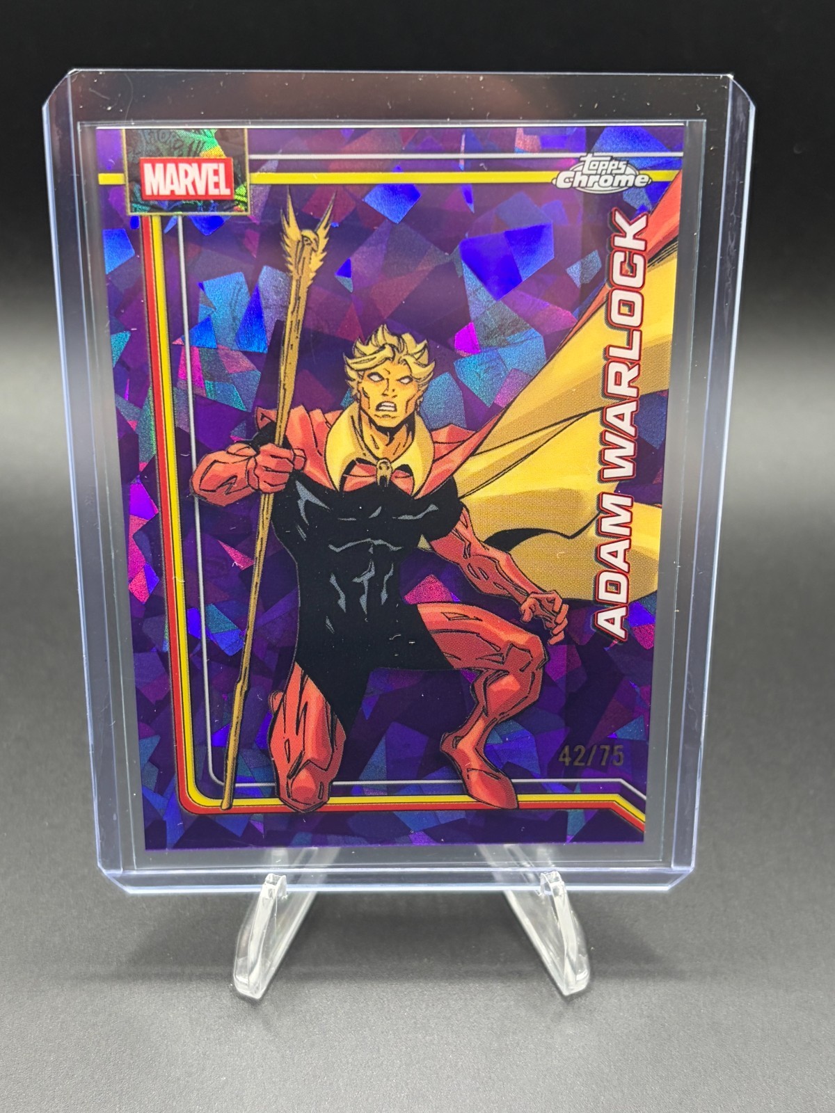2026 Topps Chrome Marvel Sapphire Adam Warlock #2 Purple Geometric /75