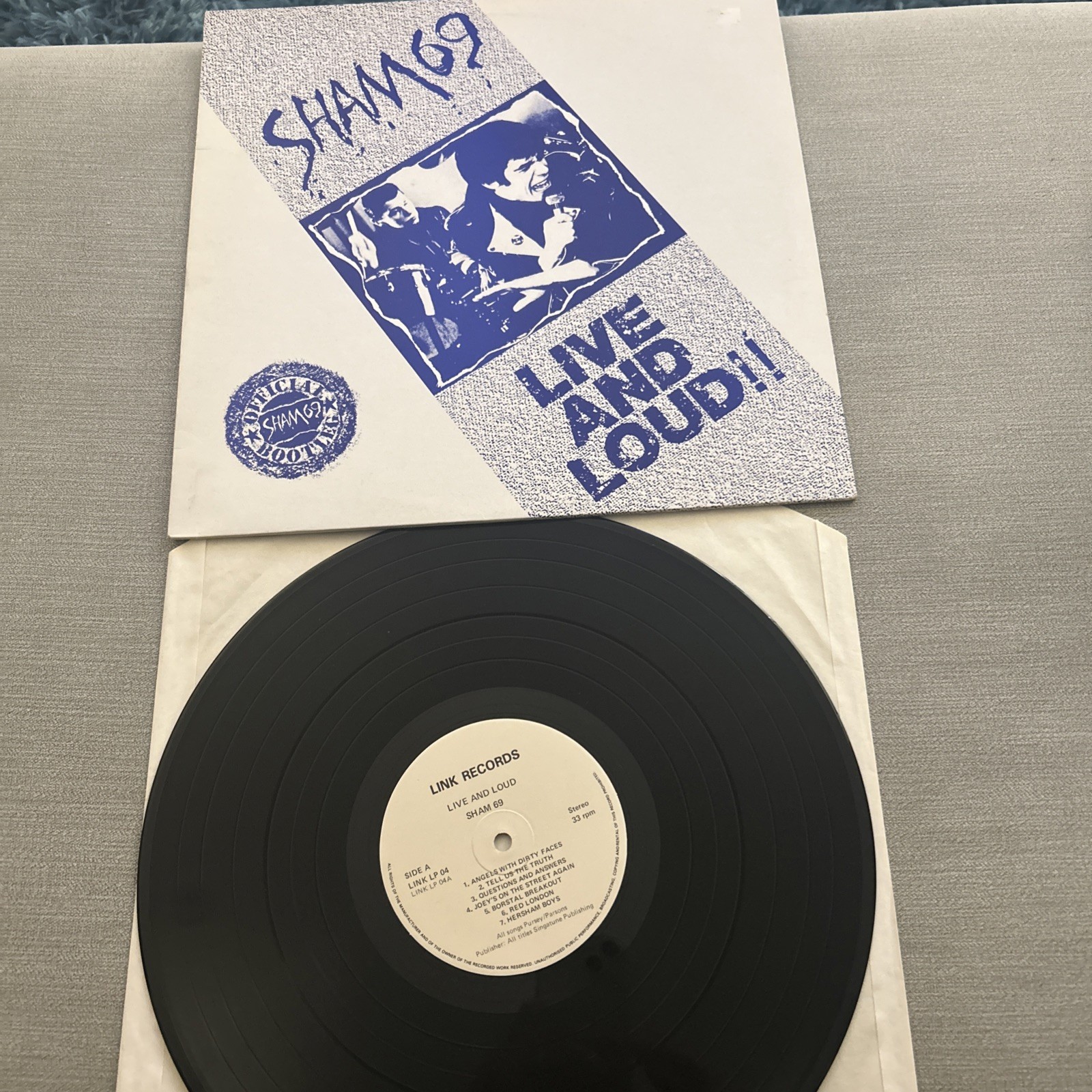 Sham 69 Live and Loud 12" Vinyl LP 1987 - Link LP 04 Original 