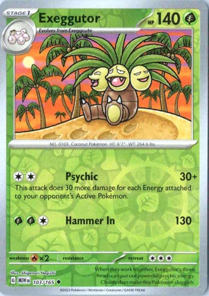 Exeggutor 103/165 MEW quasi come nuovo