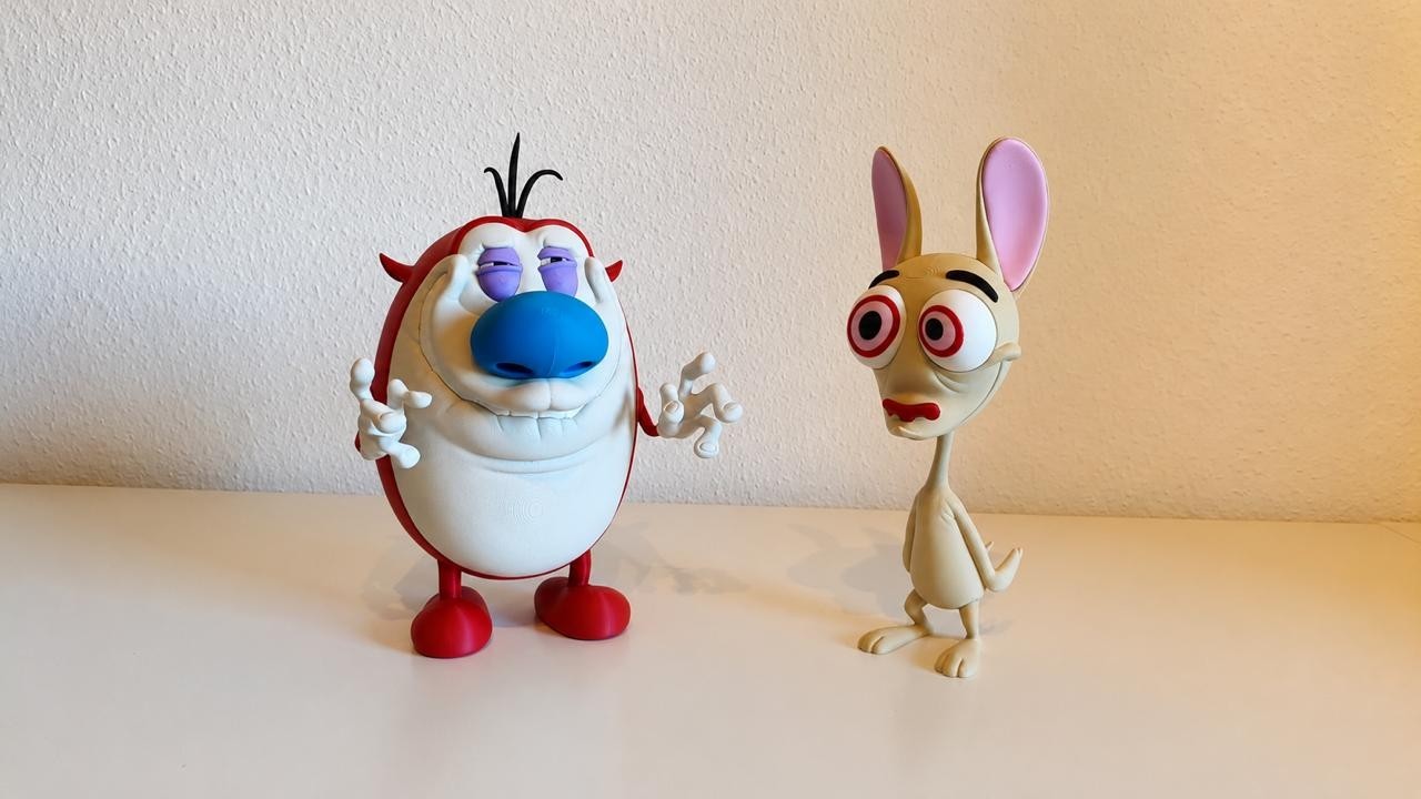 Ren & Stimpy Show Set di Figure Stampate in 3D 8" Multiparte