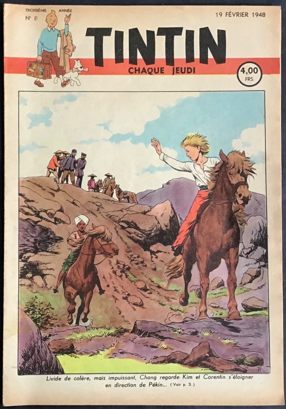 TINTIN Édition belge fascicule n°8 du 19 février 1948 Très bon état