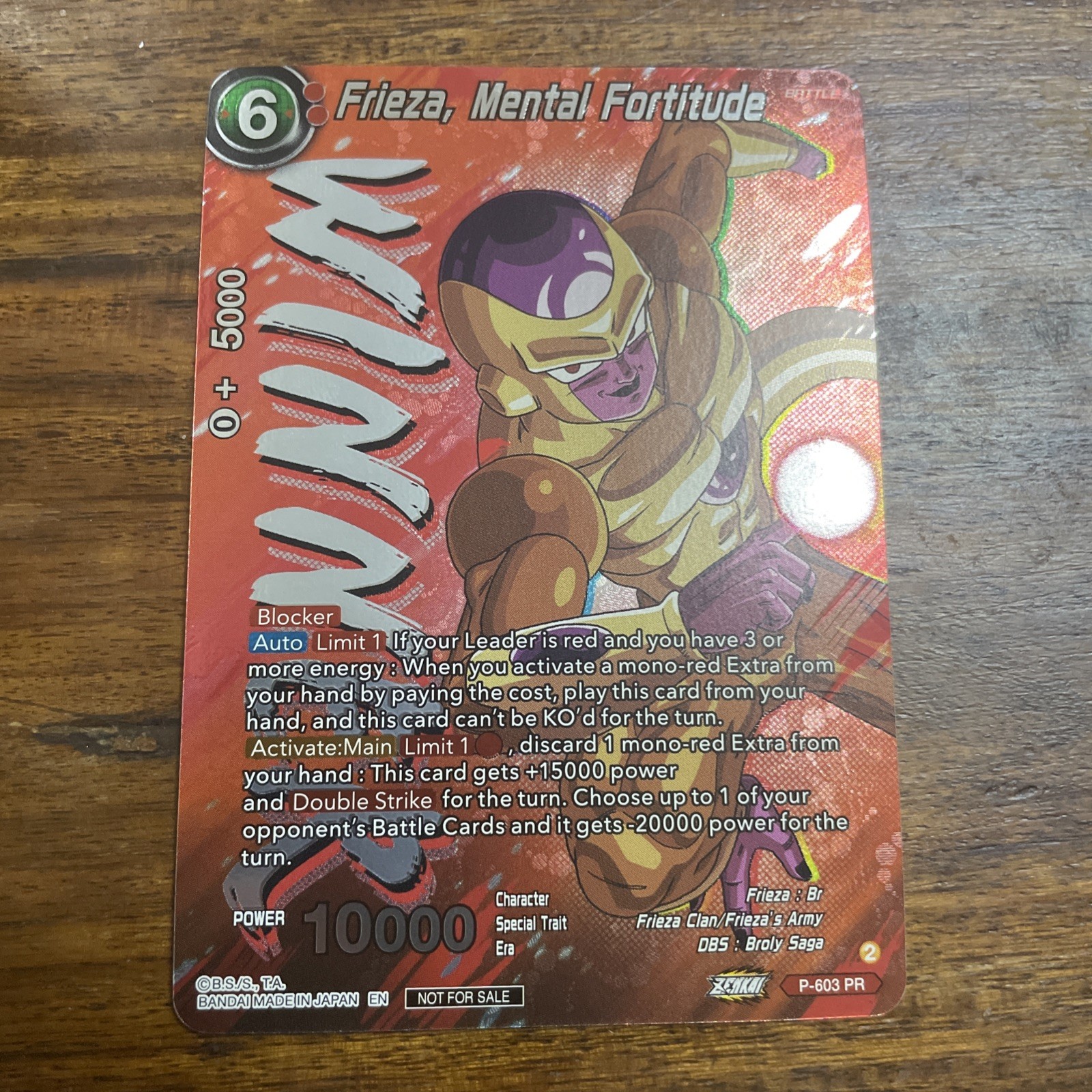 Frieza Mental Fortitude P-603 Winner Promo Foil Dragon Ball Super Card Game MINT