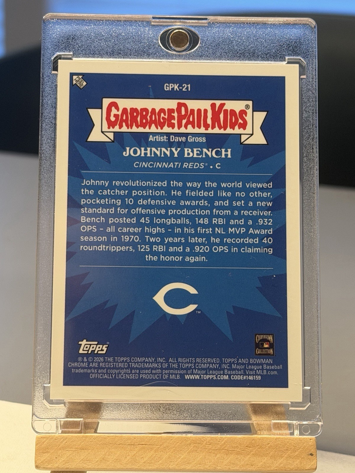 2026 Bowman Secchio Spazzatura Cromato Bambini GPK-21 "JOHNNY BENCHED"