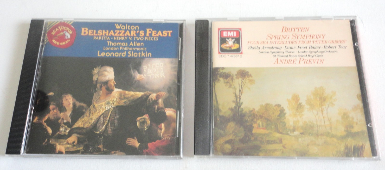 2 CD Walton Belshazzar's Feast Slatkin LPO & Britten Spring Symphony Previn/LSO