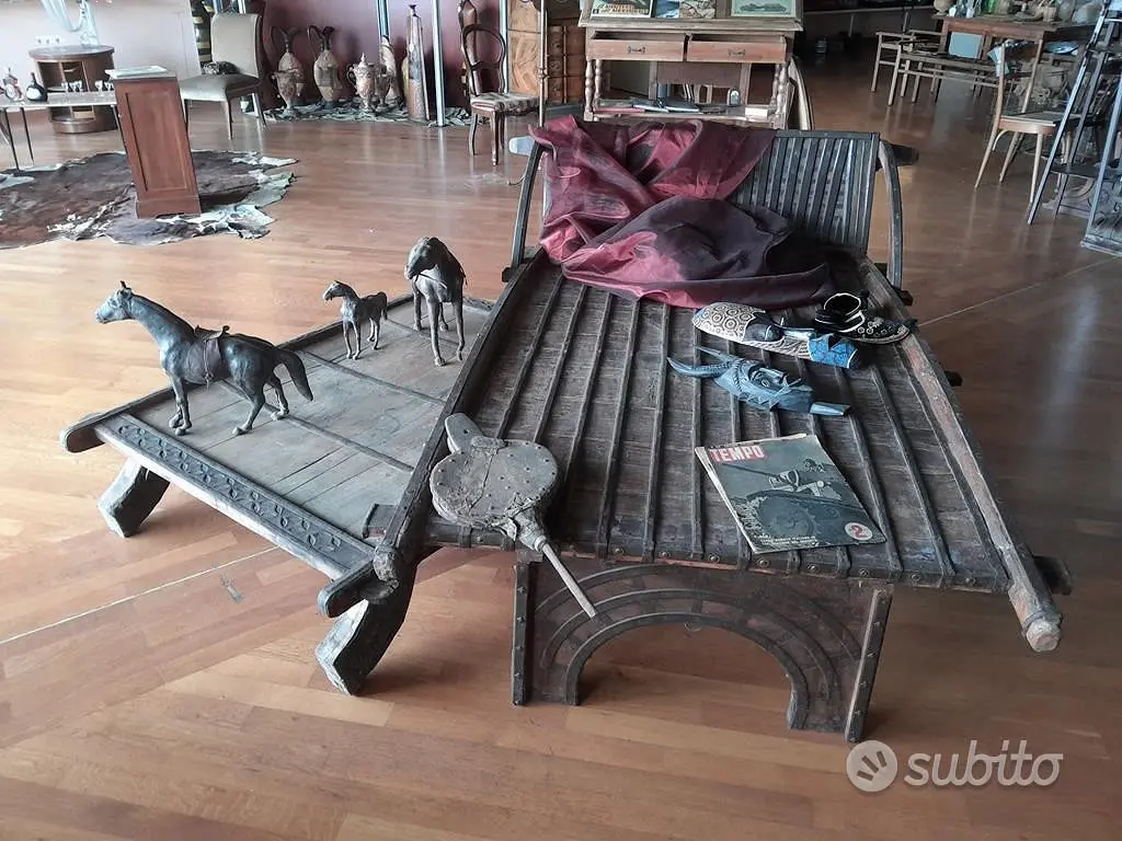 Letto Tibetano In Legno RARO Da Collezione