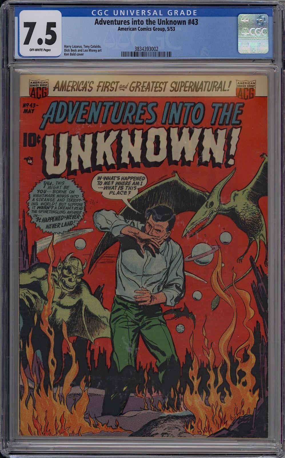 AVVENTURE NELL'IGNOTO 43 CGC 7.5 - 3834393002 - Killer ACG Monster Cover