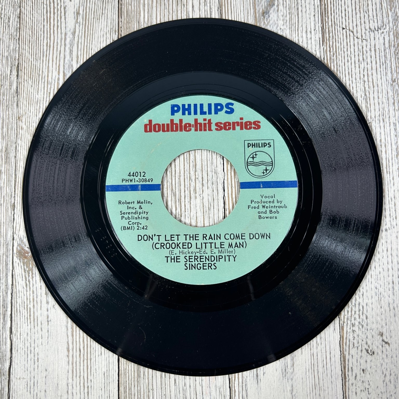 Serendipity Singers - Don't Let The Rain Come Down 7" Record 1964 Philips Pop 45